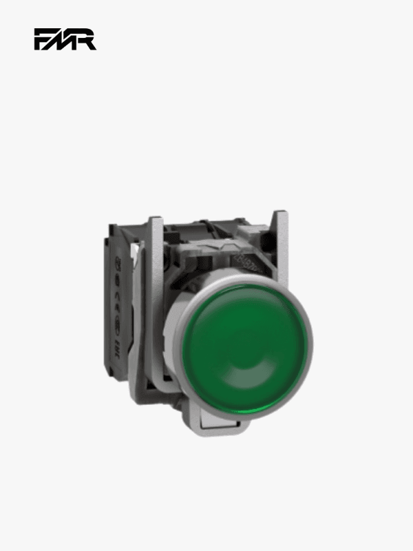 Bouton à Voyant Marche Métal Vert 240V