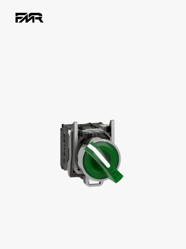 Bouton tournant à voyant 2 positions vert